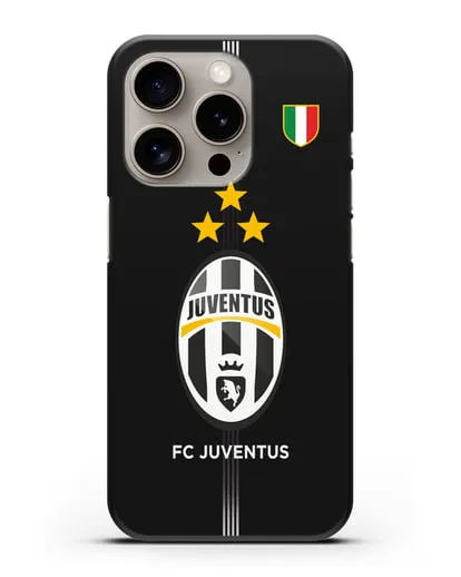 Чехол Ювентус со звездами и флагом Италии силиконовый для iPhone 15 Pro