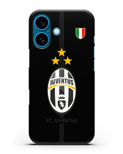 Чехол Ювентус со звездами и флагом Италии силиконовый для iPhone 16