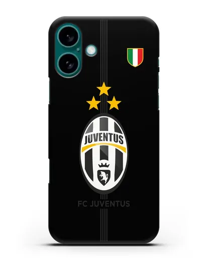 Чехол Ювентус со звездами и флагом Италии силиконовый для iPhone 16 Plus