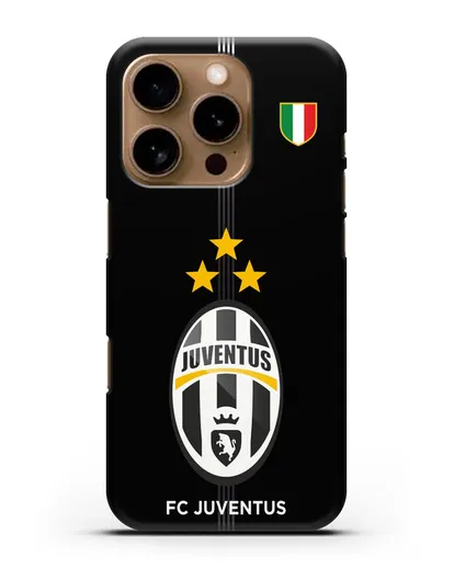 Чехол Ювентус со звездами и флагом Италии силиконовый для iPhone 16 Pro