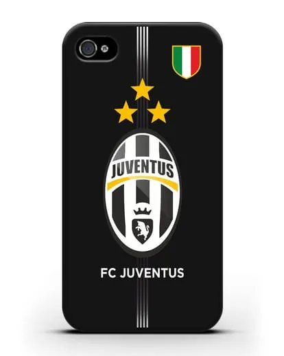 Чехол Ювентус со звездами и флагом Италии силиконовый для iPhone 4/4s