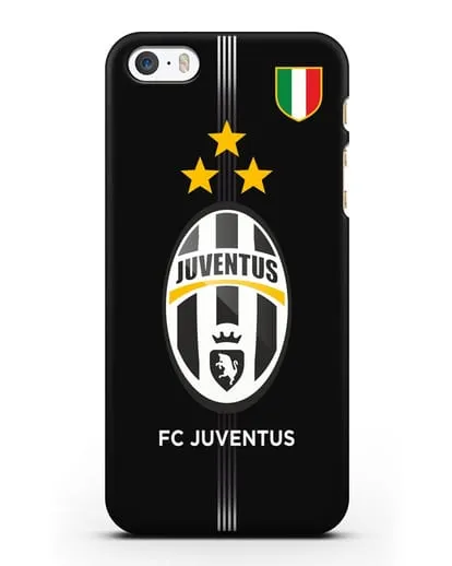 Чехол Ювентус со звездами и флагом Италии силиконовый для iPhone 5/5s/SE