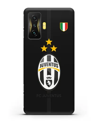 Чехол Ювентус со звездами и флагом Италии силиконовый для Xiaomi Poco F4 GT