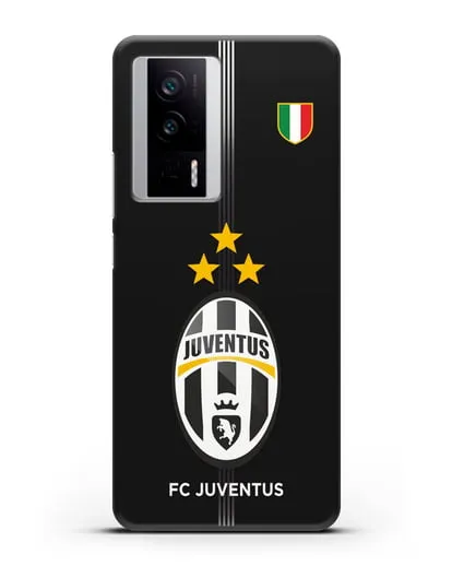 Чехол Ювентус со звездами и флагом Италии силиконовый для Xiaomi Poco F5 Pro