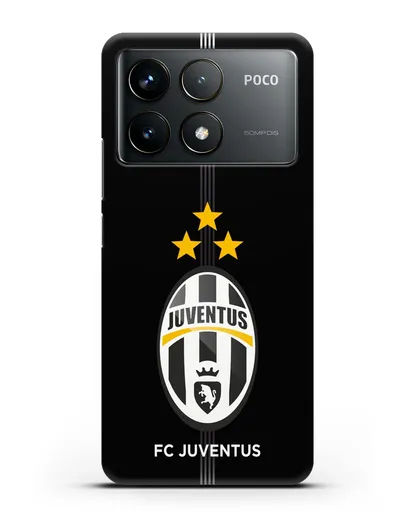 Чехол Ювентус со звездами и флагом Италии силиконовый для Xiaomi Poco F6 Pro