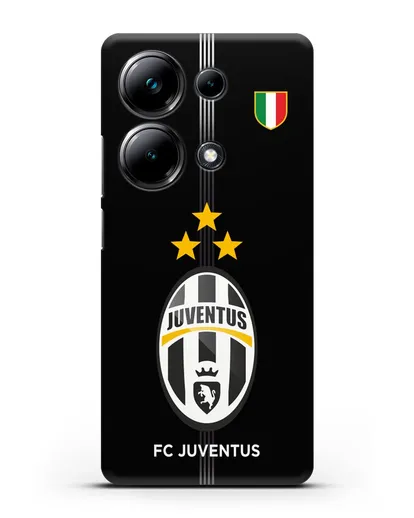 Чехол Ювентус со звездами и флагом Италии силиконовый для Xiaomi Poco M6 Pro