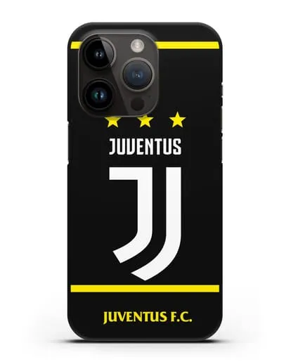 Чехол с логотипом Juventus и звёздами силиконовый для iPhone 14 Pro