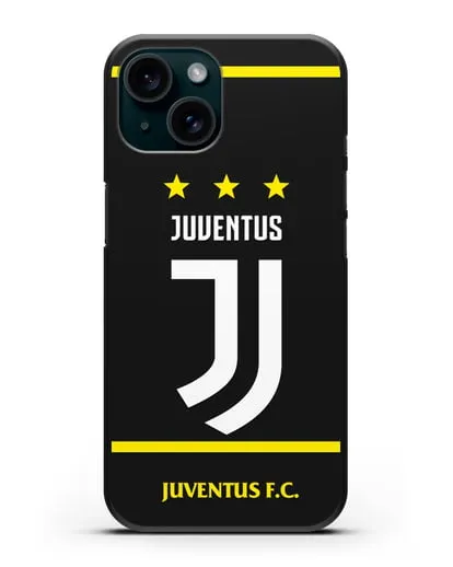 Чехол с логотипом Juventus и звёздами силиконовый для iPhone 15