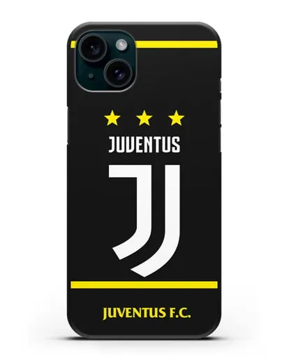 Чехол с логотипом Juventus и звёздами силиконовый для iPhone 15 Plus
