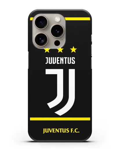 Чехол с логотипом Juventus и звёздами силиконовый для iPhone 15 Pro