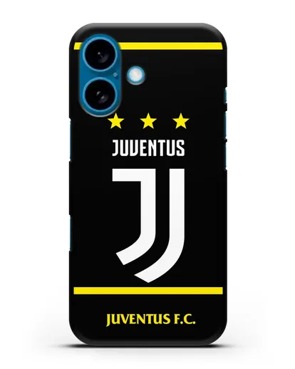 Чехол с логотипом Juventus и звёздами силиконовый для iPhone 16