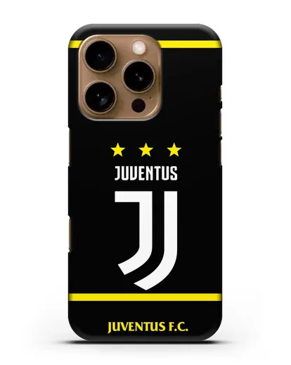 Чехол с логотипом Juventus и звёздами силиконовый для iPhone 16 Pro