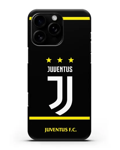 Чехол с логотипом Juventus и звёздами силиконовый для iPhone 16 Pro Max