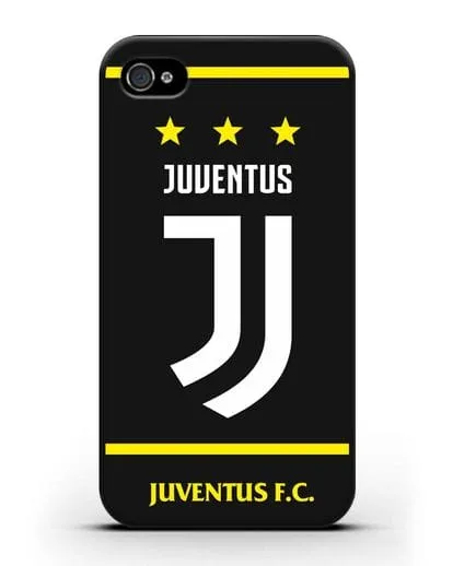 Чехол с логотипом Juventus и звёздами силиконовый для iPhone 4/4s
