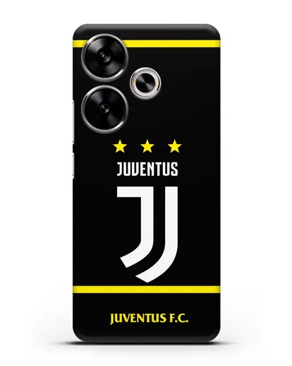 Чехол с логотипом Juventus и звёздами силиконовый для Xiaomi Poco F6