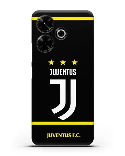 Чехол с логотипом Juventus и звёздами силиконовый для Xiaomi Poco M6