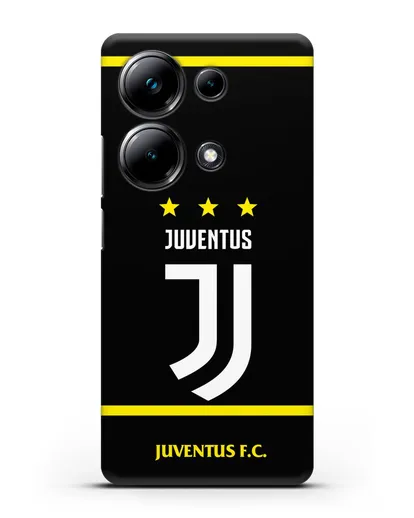 Чехол с логотипом Juventus и звёздами силиконовый для Xiaomi Poco M6 Pro
