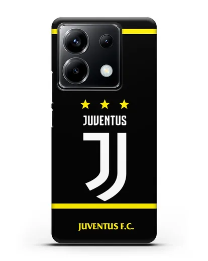 Чехол с логотипом Juventus и звёздами силиконовый для Xiaomi Poco X6
