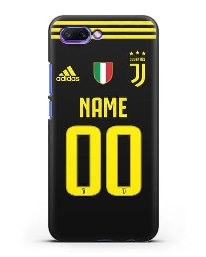 Именной чехол Ювентус с фамилией и номером (сезон 2018-2019) черная форма силиконовый для Honor 10