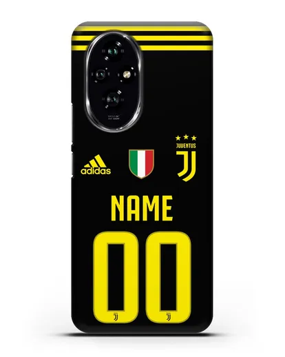 Именной чехол Ювентус с фамилией и номером (сезон 2018-2019) черная форма силиконовый для Honor 200