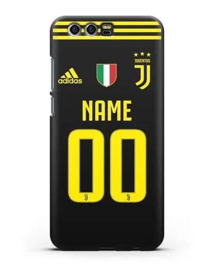 Именной чехол Ювентус с фамилией и номером (сезон 2018-2019) черная форма силиконовый для Honor 9