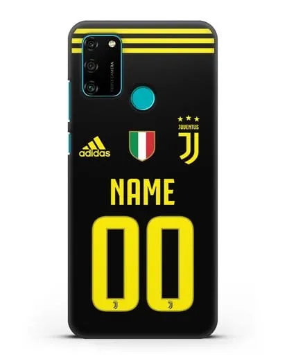 Именной чехол Ювентус с фамилией и номером (сезон 2018-2019) черная форма силиконовый для Honor 9A