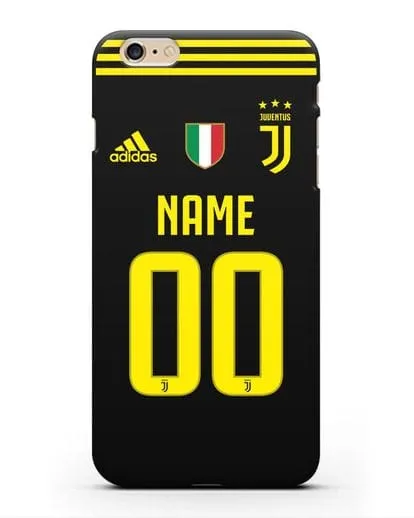 Именной чехол Ювентус с фамилией и номером (сезон 2018-2019) черная форма силиконовый для iPhone 6s Plus