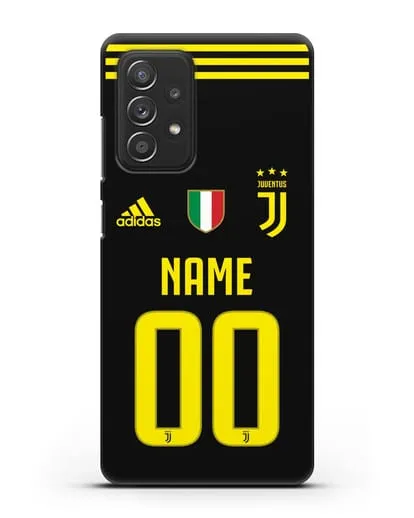 Именной чехол Ювентус с фамилией и номером (сезон 2018-2019) черная форма силиконовый для Samsung Galaxy A53