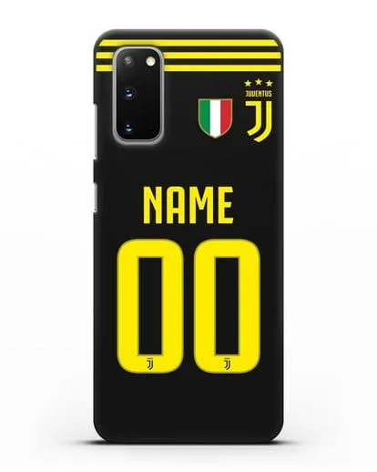 Именной чехол Ювентус с фамилией и номером (сезон 2018-2019) черная форма силиконовый для Samsung Galaxy S20 [SM-G980F]