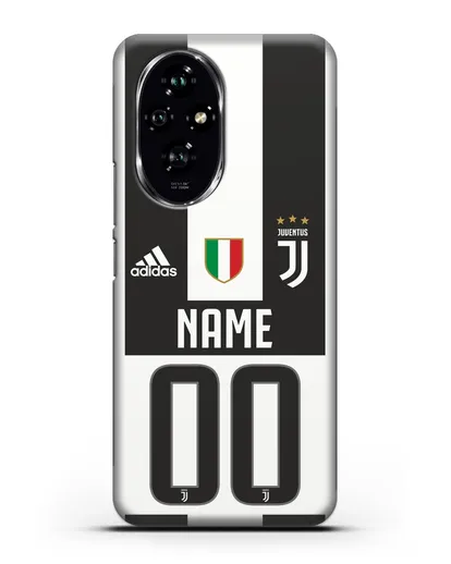 Именной чехол Ювентус с фамилией и номером (сезон 2018-2019) бело-черная форма силиконовый для Honor 200