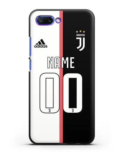 Именной чехол Ювентус с фамилией и номером (сезон 2019-2020) бело-черная форма силиконовый для Honor 10