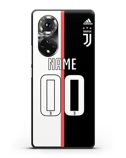 Именной чехол Ювентус с фамилией и номером (сезон 2019-2020) бело-черная форма силиконовый для Honor 50