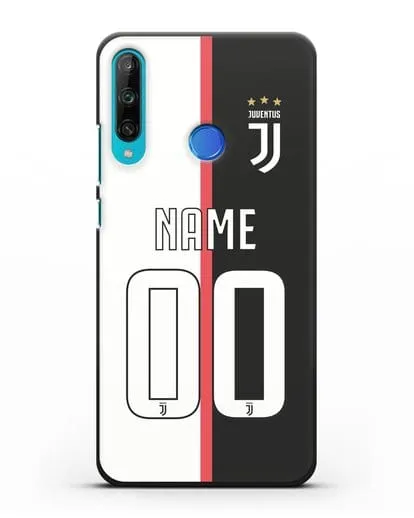 Именной чехол Ювентус с фамилией и номером (сезон 2019-2020) бело-черная форма силиконовый для Honor 9C