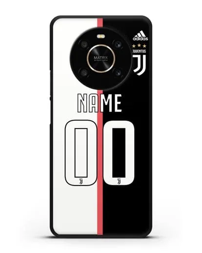 Именной чехол Ювентус с фамилией и номером (сезон 2019-2020) бело-черная форма силиконовый для Honor X9