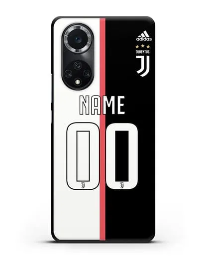Именной чехол Ювентус с фамилией и номером (сезон 2019-2020) бело-черная форма силиконовый для Huawei Nova 9
