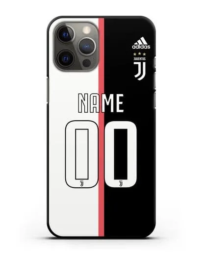 Именной чехол Ювентус с фамилией и номером (сезон 2019-2020) бело-черная форма силиконовый для iPhone 12 Pro Max