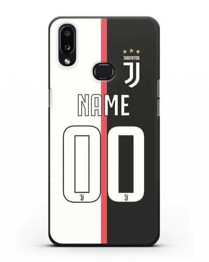 Именной чехол Ювентус с фамилией и номером (сезон 2019-2020) бело-черная форма силиконовый для Samsung Galaxy A10s [SM-F107F]