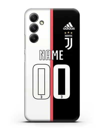 Именной чехол Ювентус с фамилией и номером (сезон 2019-2020) бело-черная форма силиконовый для Samsung Galaxy A34 [SM-A346]
