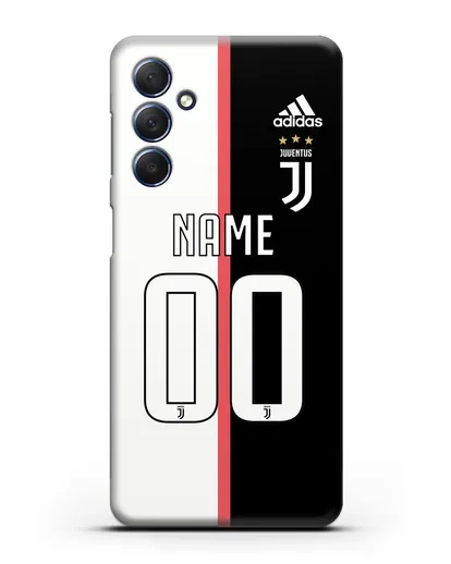 Именной чехол Ювентус с фамилией и номером (сезон 2019-2020) бело-черная форма силиконовый для Samsung Galaxy M54 [SM-M546]