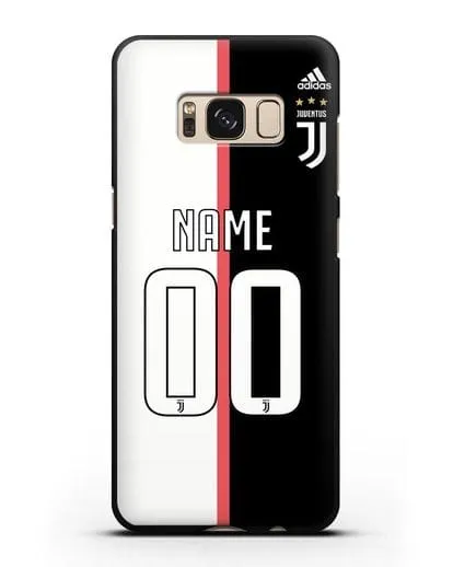 Именной чехол Ювентус с фамилией и номером (сезон 2019-2020) бело-черная форма силиконовый для Samsung Galaxy S8 [SM-950F]