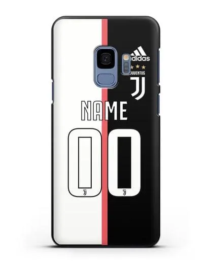 Именной чехол Ювентус с фамилией и номером (сезон 2019-2020) бело-черная форма силиконовый для Samsung Galaxy S9 [SM-G960F]