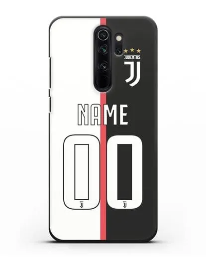 Именной чехол Ювентус с фамилией и номером (сезон 2019-2020) бело-черная форма силиконовый для Xiaomi Redmi Note 8 Pro