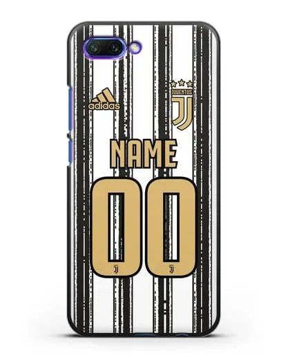 Именной чехол ФК Ювентус с фамилией и номером (сезон 2020-2021) домашняя форма силиконовый для Honor 10