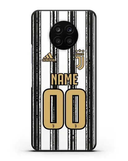 Именной чехол ФК Ювентус с фамилией и номером (сезон 2020-2021) домашняя форма силиконовый для Honor 50 lite