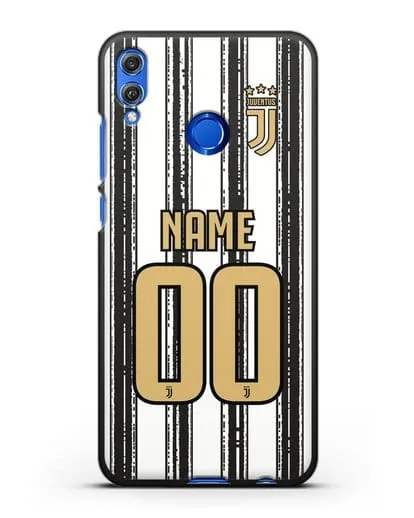 Именной чехол ФК Ювентус с фамилией и номером (сезон 2020-2021) домашняя форма силиконовый для Honor 8X
