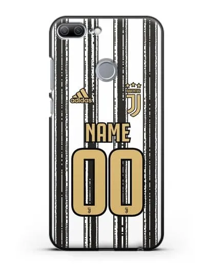 Именной чехол ФК Ювентус с фамилией и номером (сезон 2020-2021) домашняя форма силиконовый для Honor 9 Lite