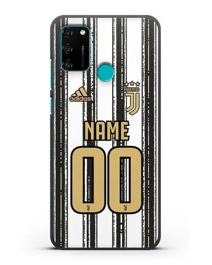 Именной чехол ФК Ювентус с фамилией и номером (сезон 2020-2021) домашняя форма силиконовый для Honor 9A