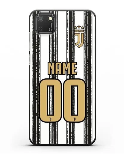 Именной чехол ФК Ювентус с фамилией и номером (сезон 2020-2021) домашняя форма силиконовый для Honor 9S