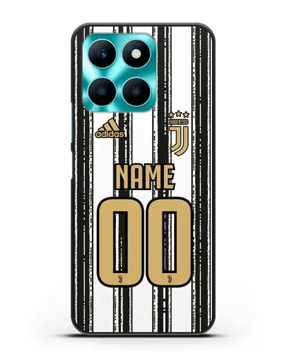 Именной чехол ФК Ювентус с фамилией и номером (сезон 2020-2021) домашняя форма силиконовый для Honor X6a