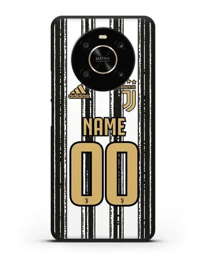 Именной чехол ФК Ювентус с фамилией и номером (сезон 2020-2021) домашняя форма силиконовый для Honor X9